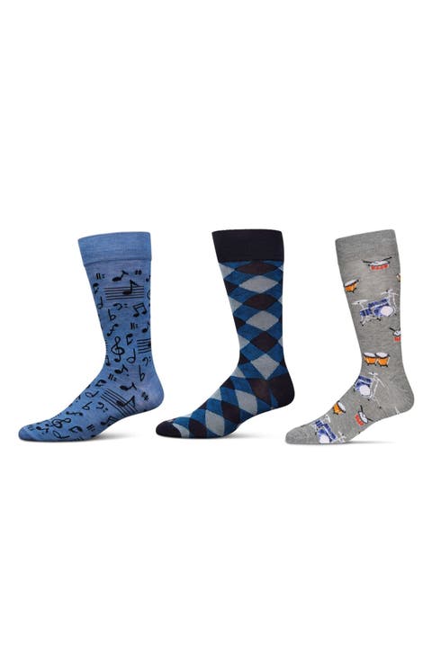 Hobby Assorted 3-Pack Crew Socks
