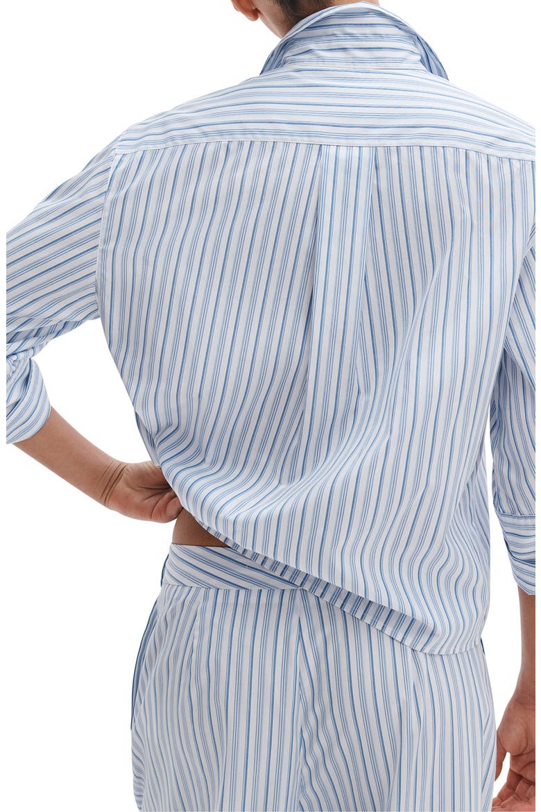 Lucia Stripe Cotton Poplin Button-Up Shirt, Alternate, color, BABY BLUE STRIPE