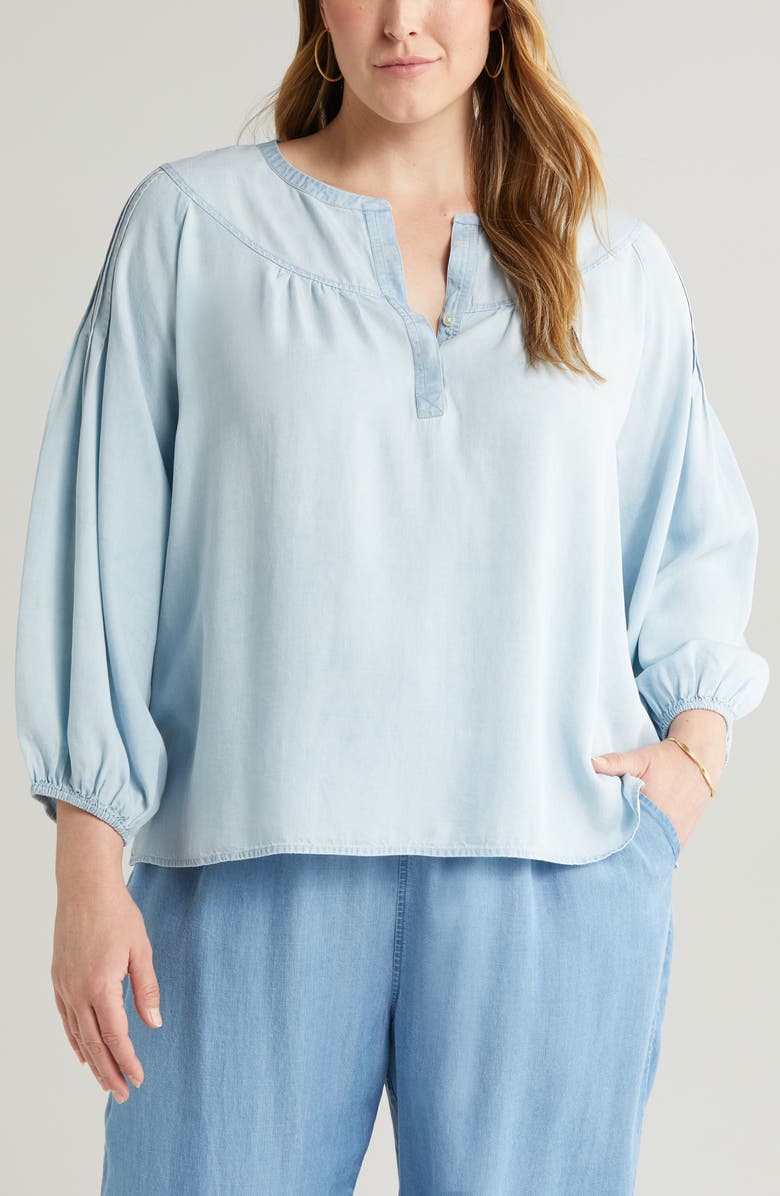 Caslon<sup>®</sup> Pintuck Detail Chambray Top, Main, color, 