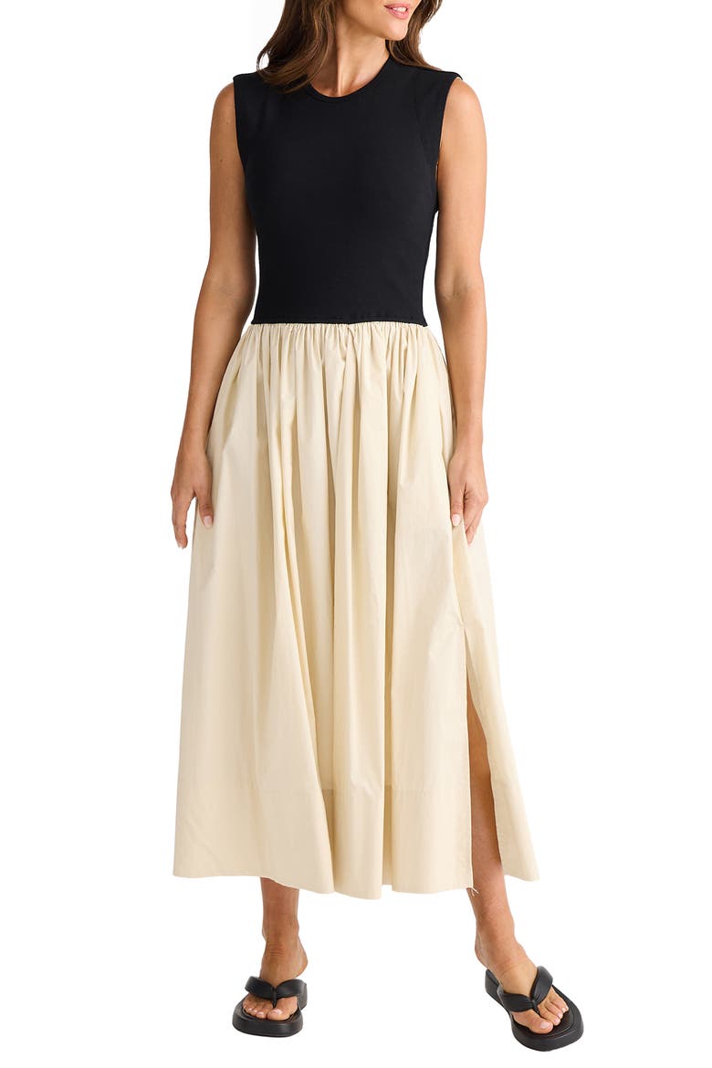 Daphne Sleeveless Dress, Main, color, ECRU/ BLACK