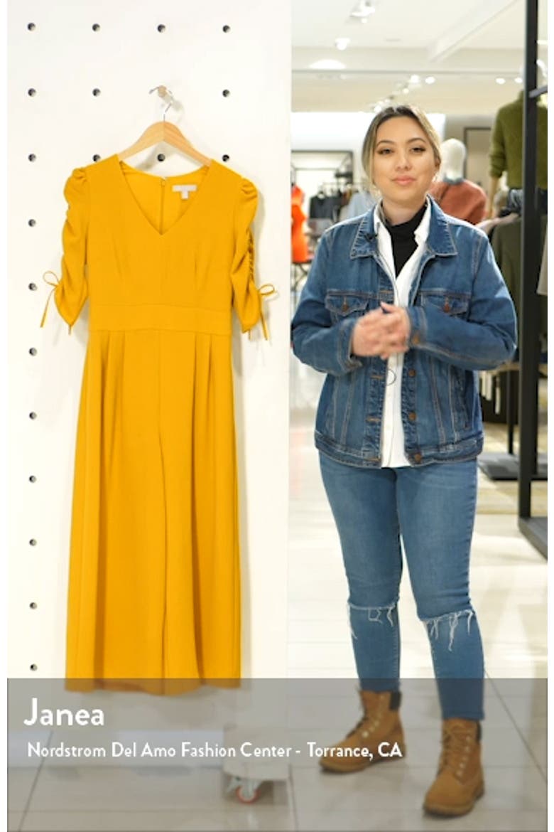 Ruched Sleeve Crop Wide Leg Jumpsuit video