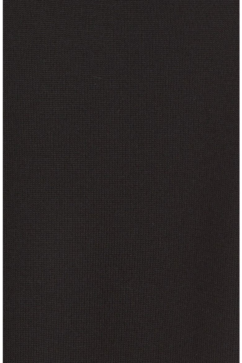 'Buggie' Genuine Fox Fur Trim Wool Sweater, Alternate, color, BLACK