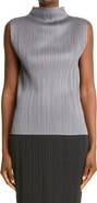 Pleats Please Issey Miyake Pleated Funnel Neck Top