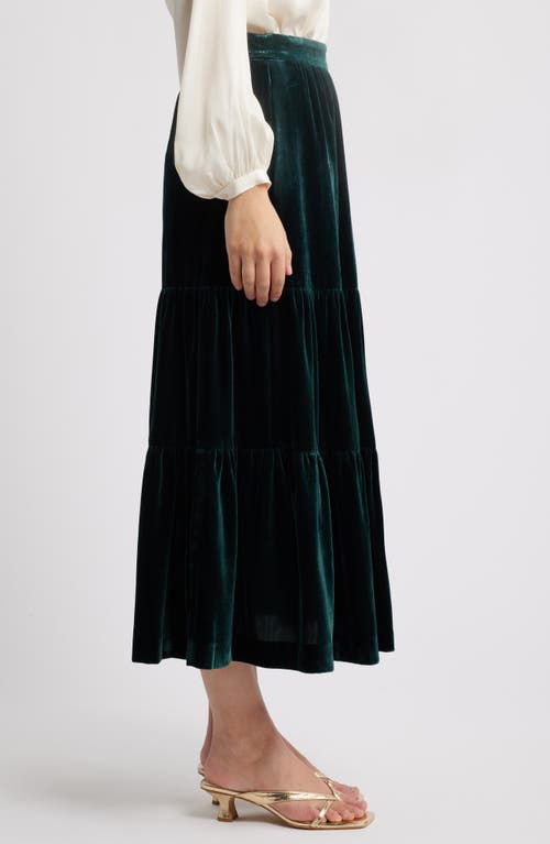 BODEN BODEN VIV TIERED VELVET MAXI SKIRT