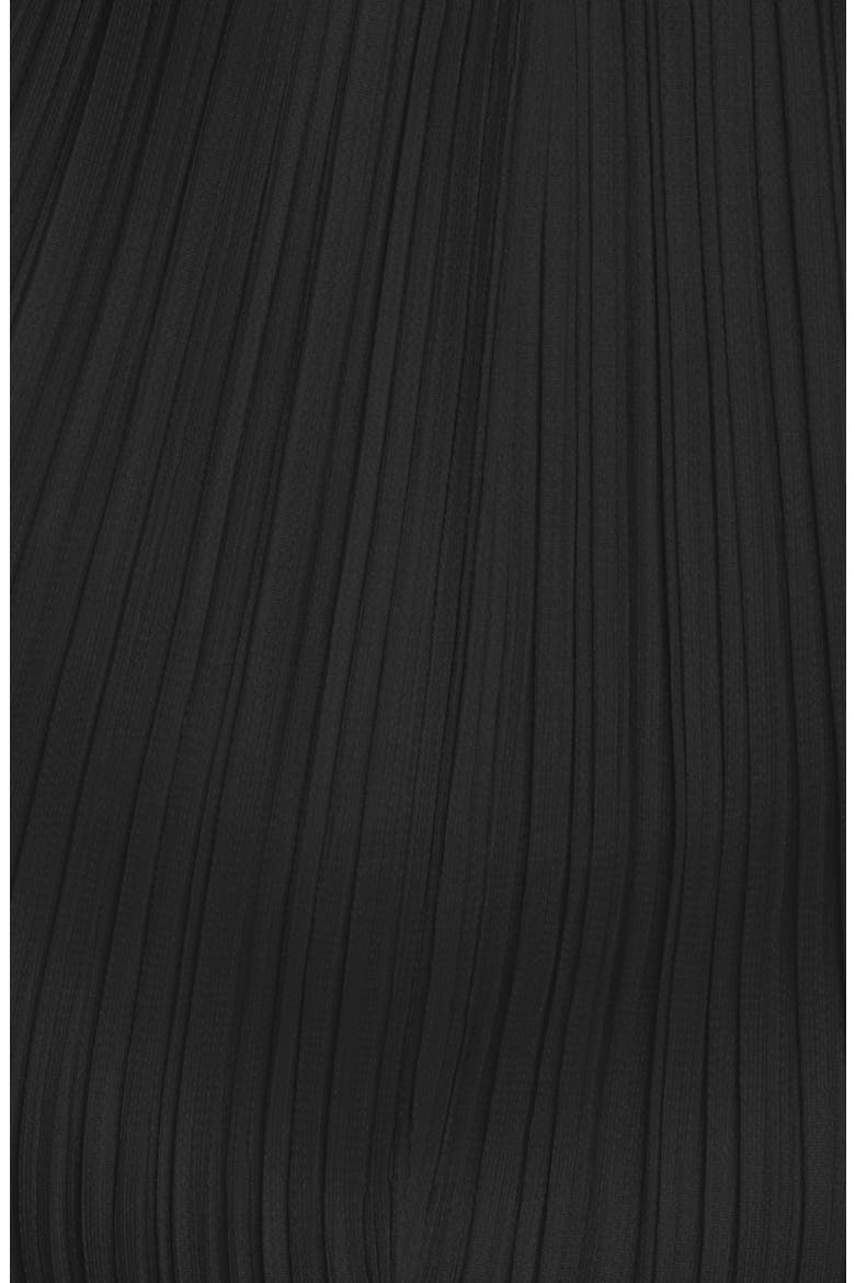 Pleated Crop Hoodie, Alternate, color, BLACK