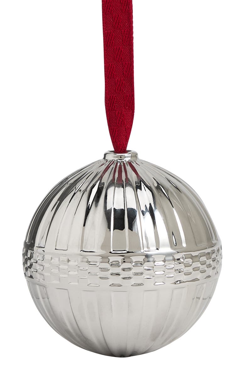 Festive Fluted Bone China Ornament, Main, color, SILVER