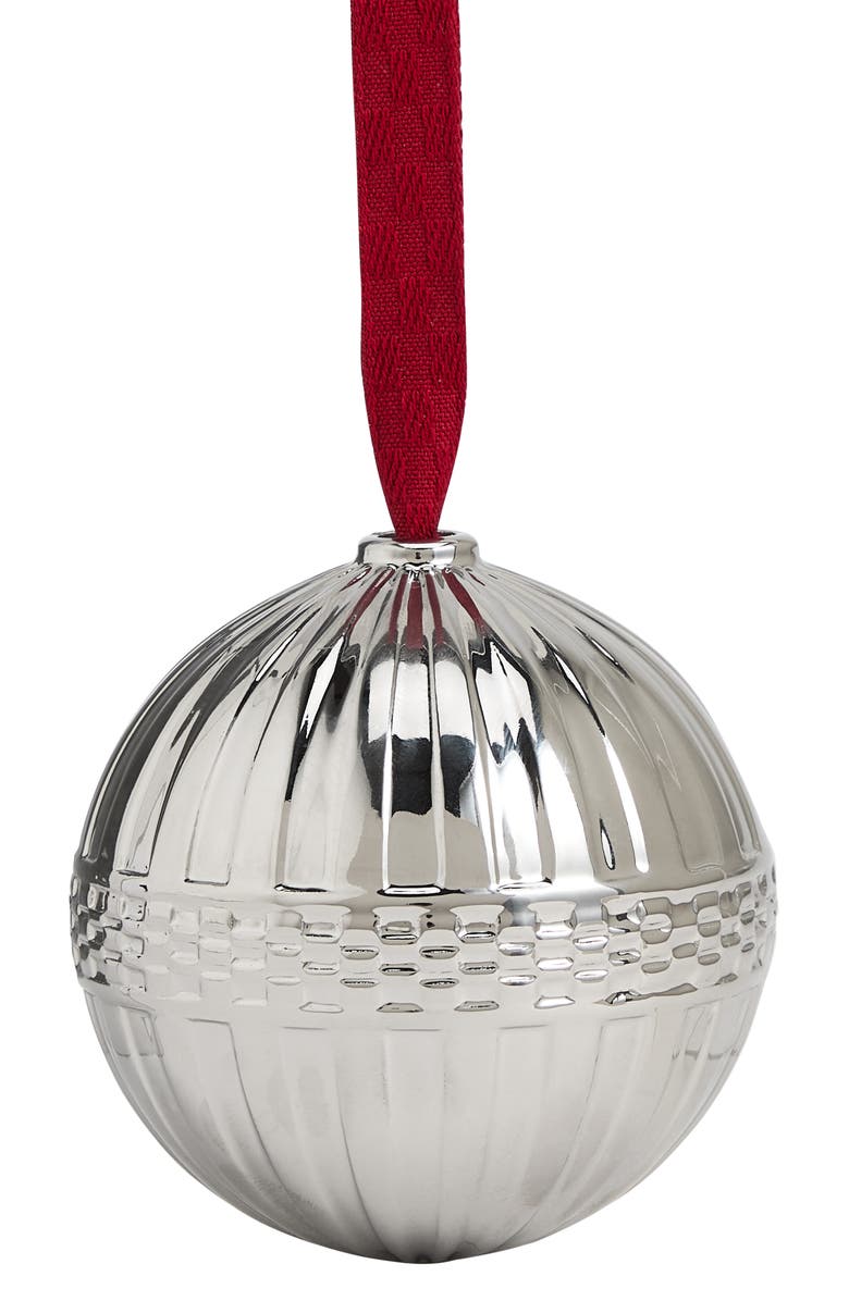 Wedgwood Festive Fluted Bone China Ornament, Main, color, Silver