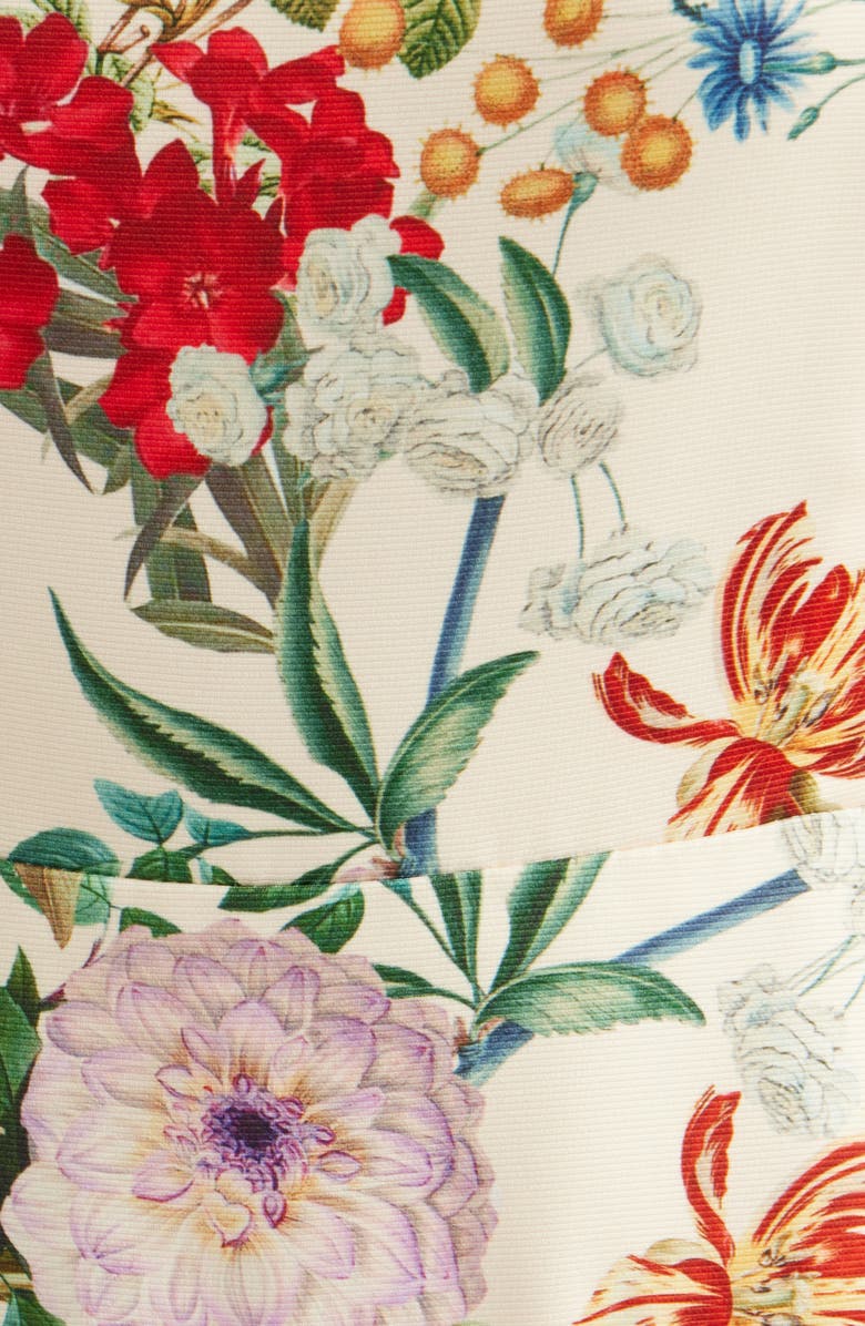 Julia Jordan Floral A-Line Gown, Alternate, color, Ivory Multi