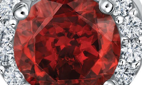 Best Silver Sterling Silver Brilliant Cubic Zirconia Halo Round Stud Earrings In Ruby/silver