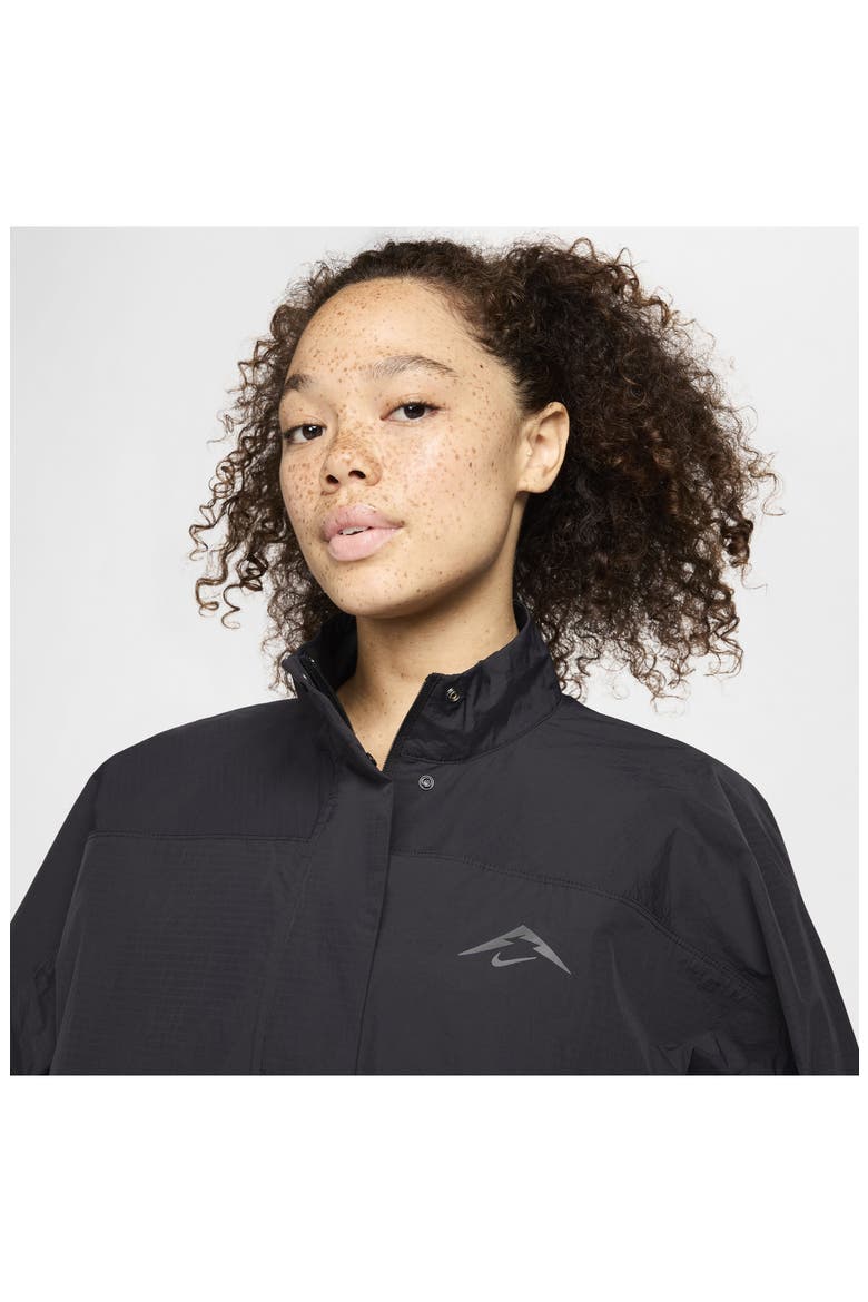 Trail Repel Water Repellent Running Jacket, Alternate, color, BLACK/ DARK SMOKE GREY