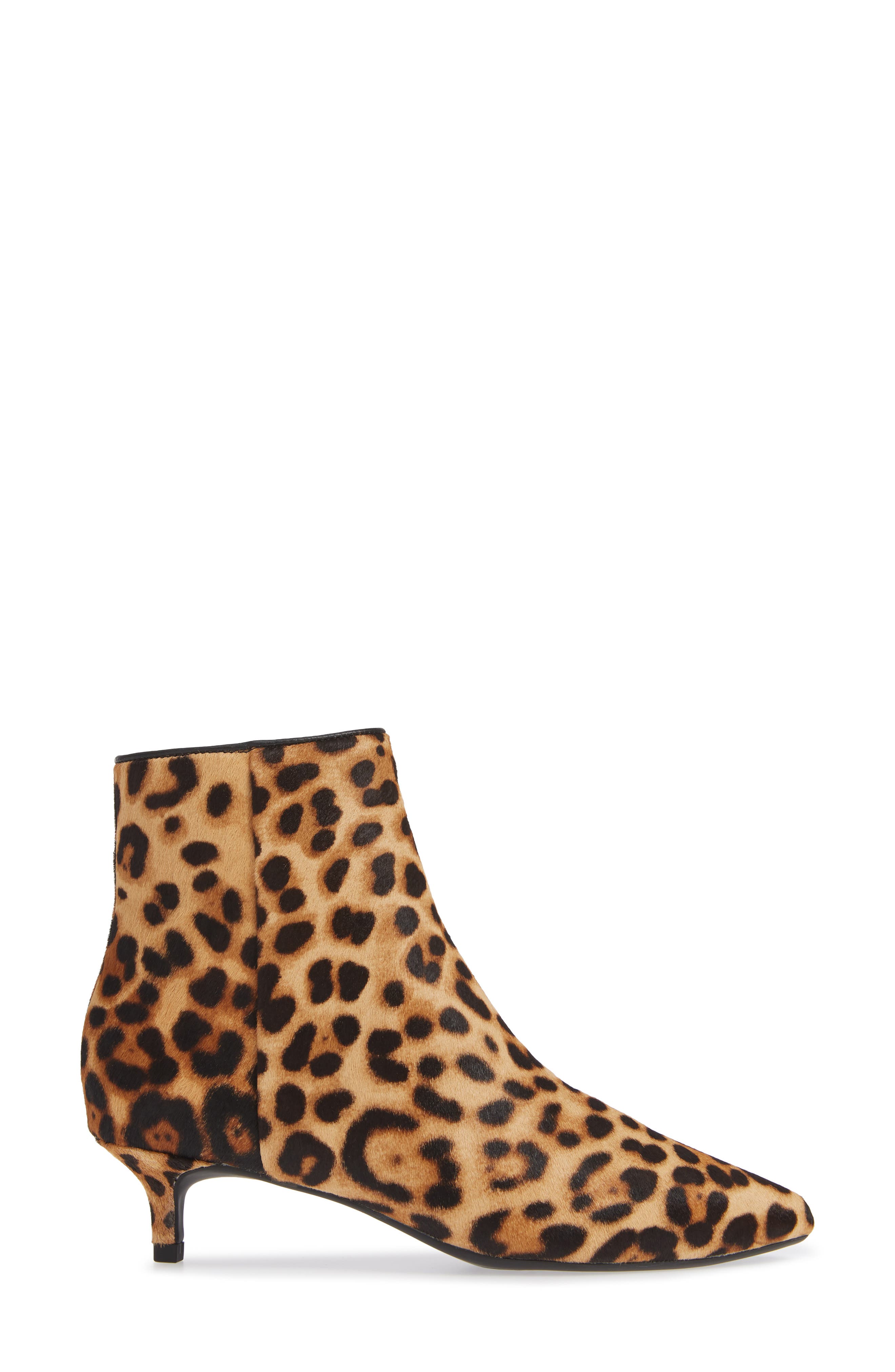 Nora Genuine Calf Hair Bootie, Alternate, color, LEOPARD CALF HAIR