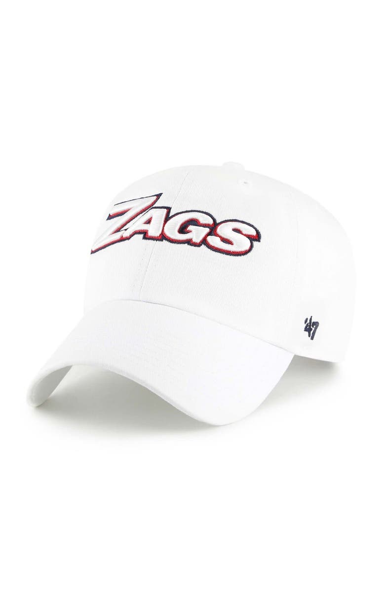 '47 Men's '47 White Gonzaga Bulldogs Clean Up Adjustable Hat, Main, color, 
