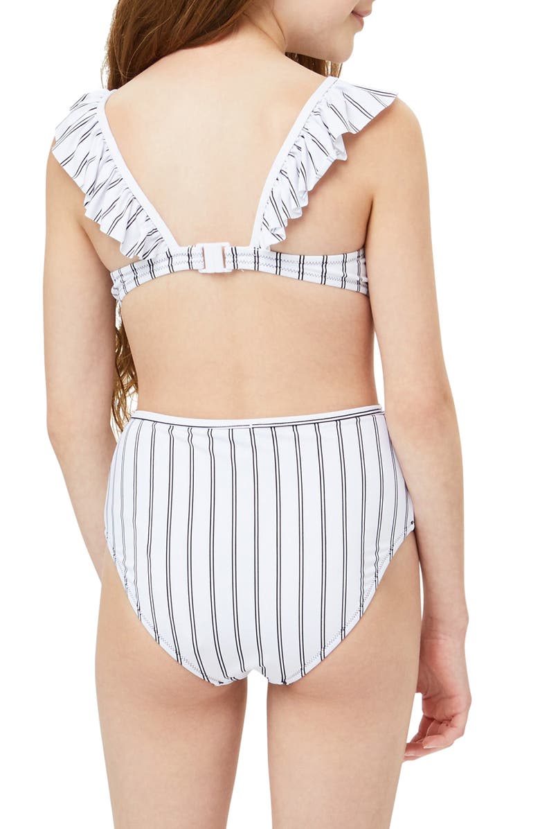 Habitual Girl Habitual Ruffle Stripe One-Piece Swimsuit, Alternate, color, 