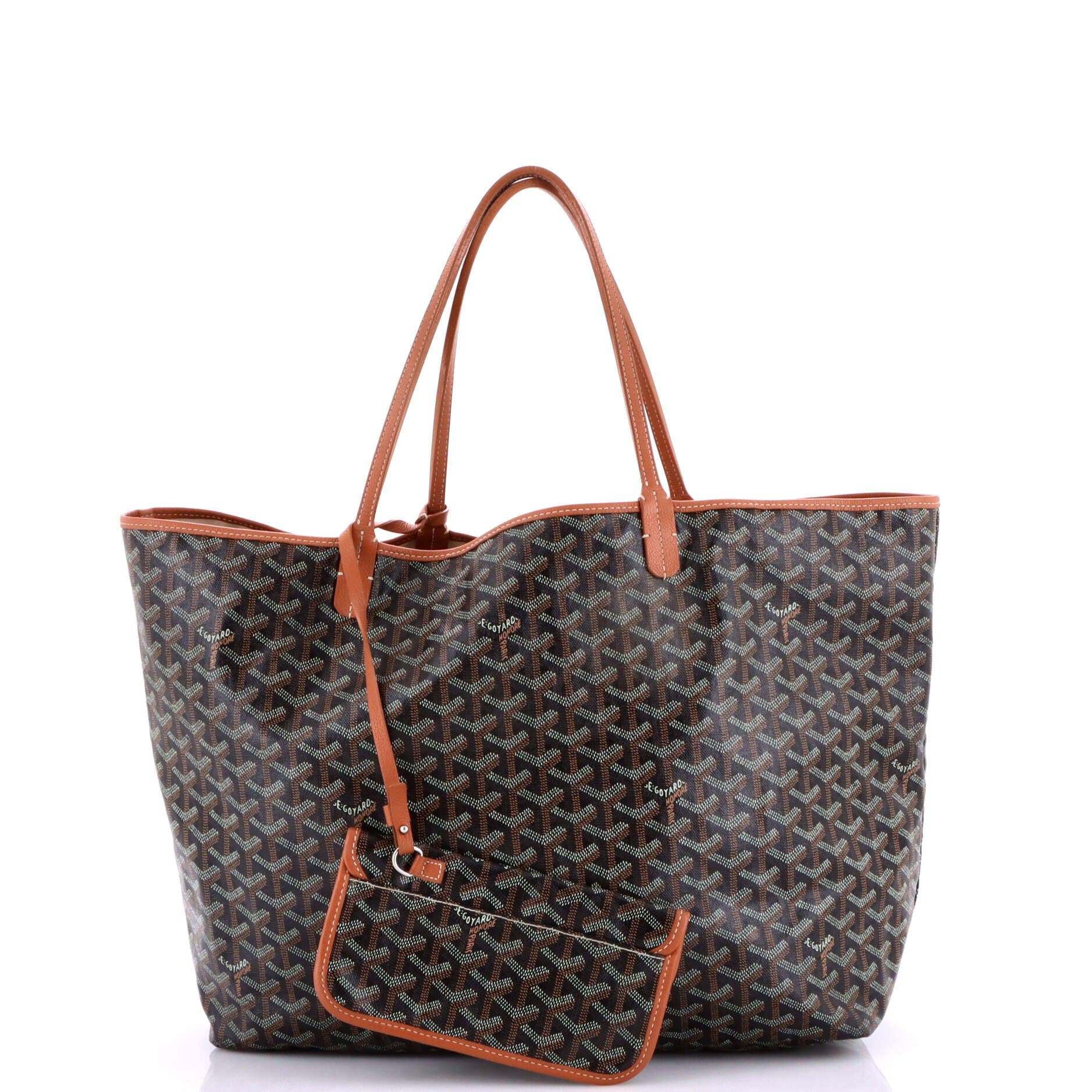 Pre-Owned Goyard Saint Louis Tote Coated Canvas GM, Alternate, color, Black