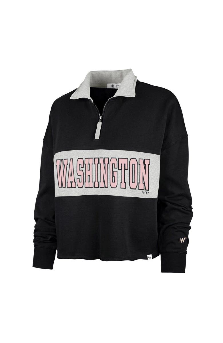 '47 Women's '47 Black Washington Nationals City Connect Bae Remi Quarter-Zip Jacket, Alternate, color, 