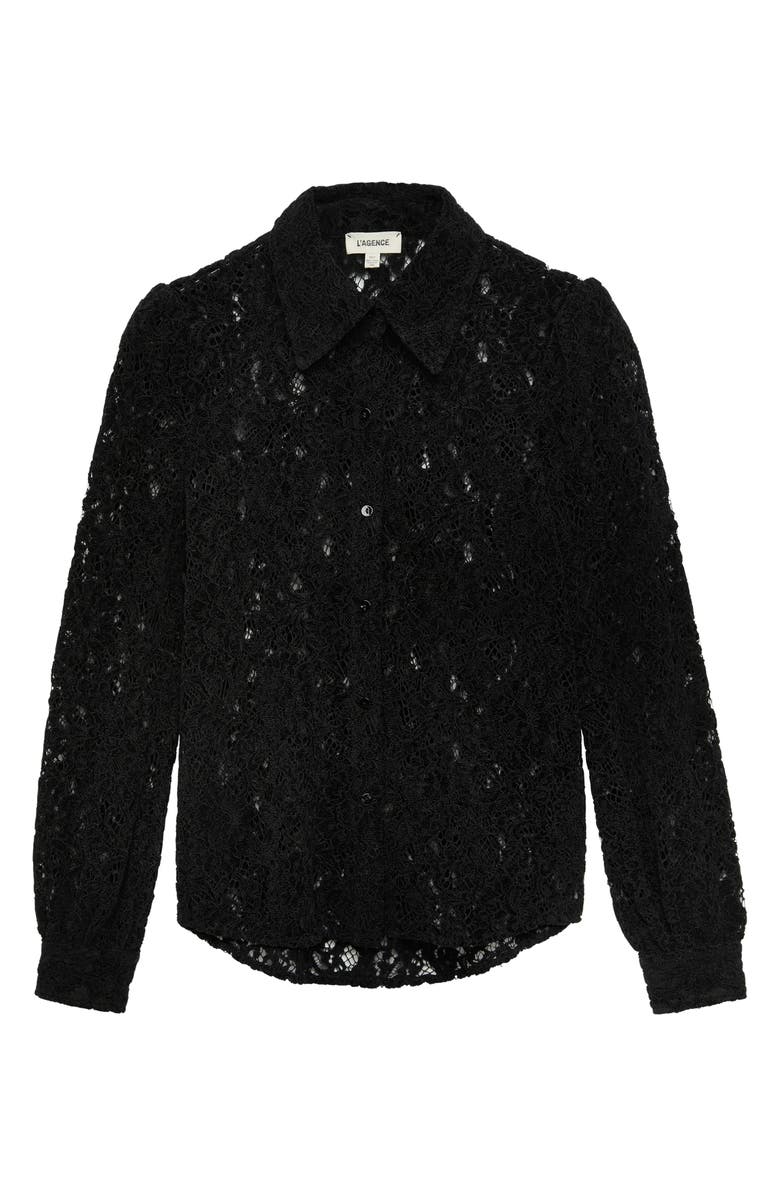 L'AGENCE Jenica Lace Button-Up Shirt, Alternate, color,