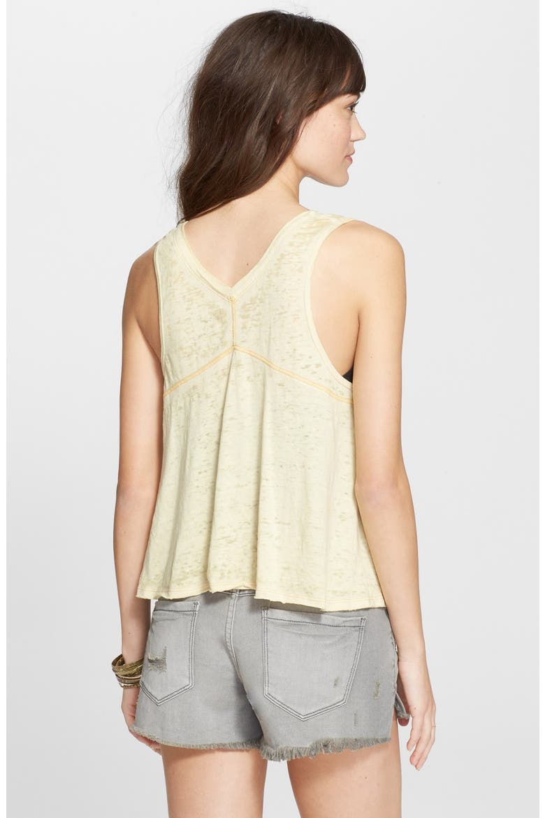 'Breezy' Seam Detail Slub Knit Tank, Alternate, color, DANDELION