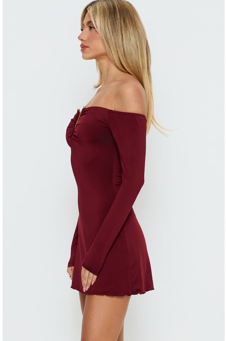Imeralda Hardware Off the Shoulder Minidress, Alternate, color, RED