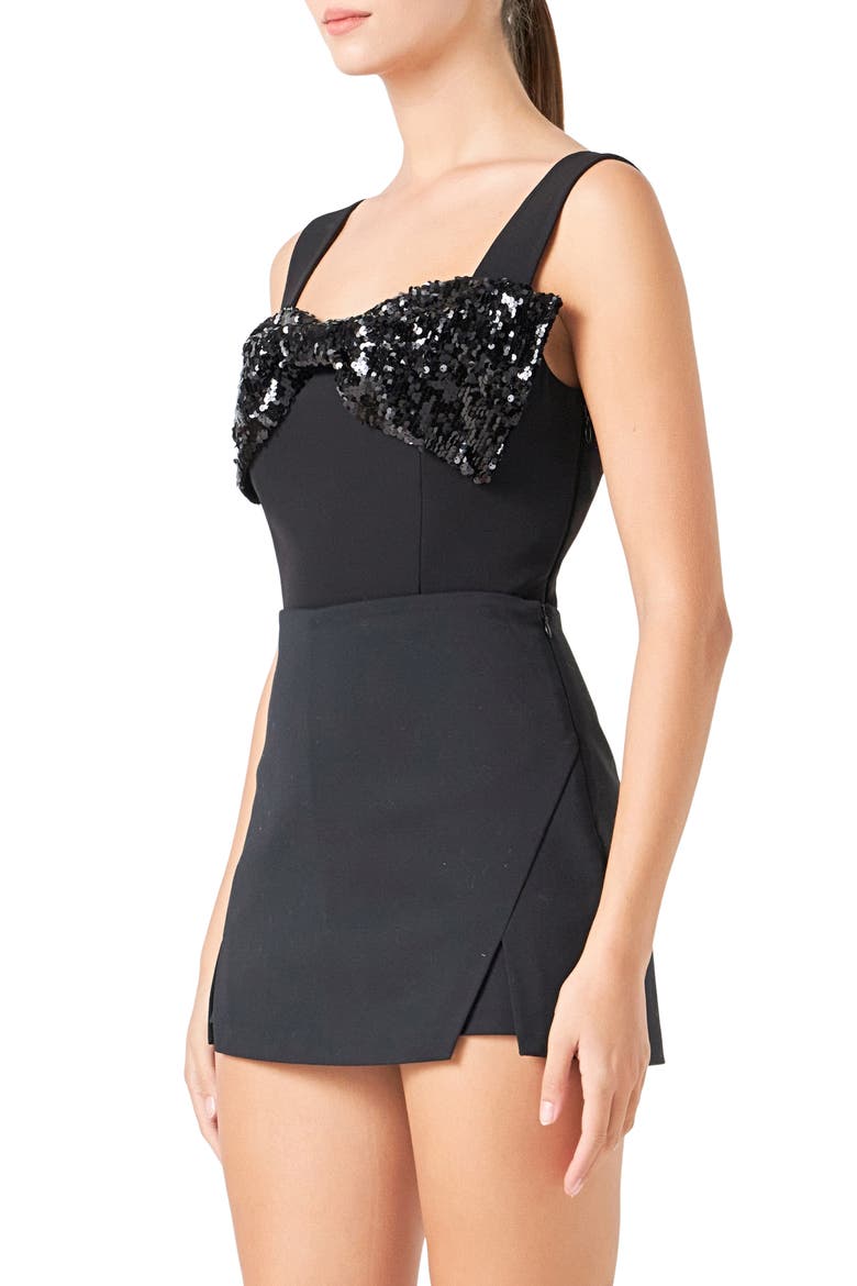 Sequin Bow Stretch Tank, Alternate, color, BLACK