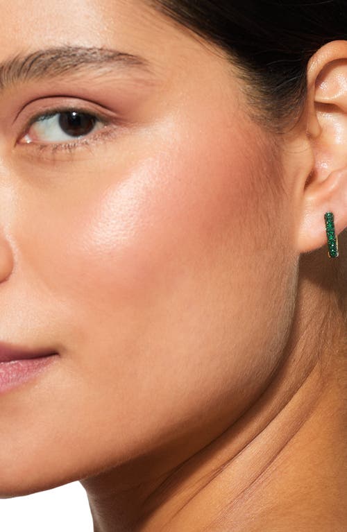 Kurt Geiger London Crystal Pavé Huggie Hoop Earrings In Green