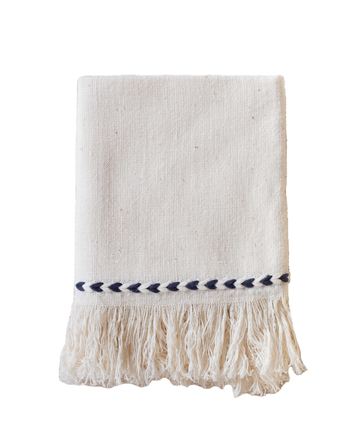 Kd Weave Braid Detail Napkin In White
