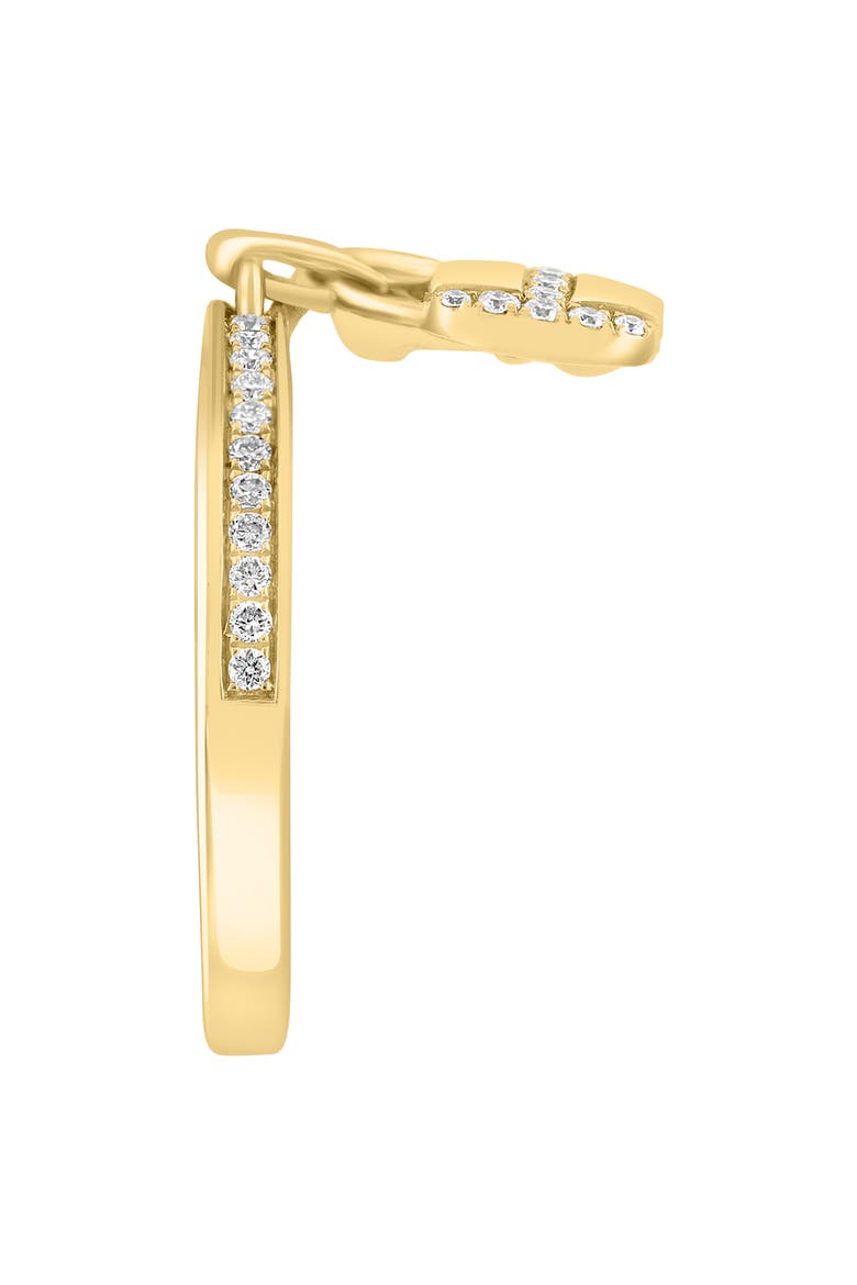 14K Yellow Gold Diamond Lock & Key Charm Ring - 0.20ct., Alternate, color, YELLOW GOLD