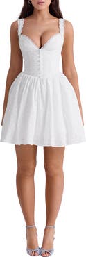 HOUSE OF CB Brigitte Embroidered Lace Fit & Flare Dress