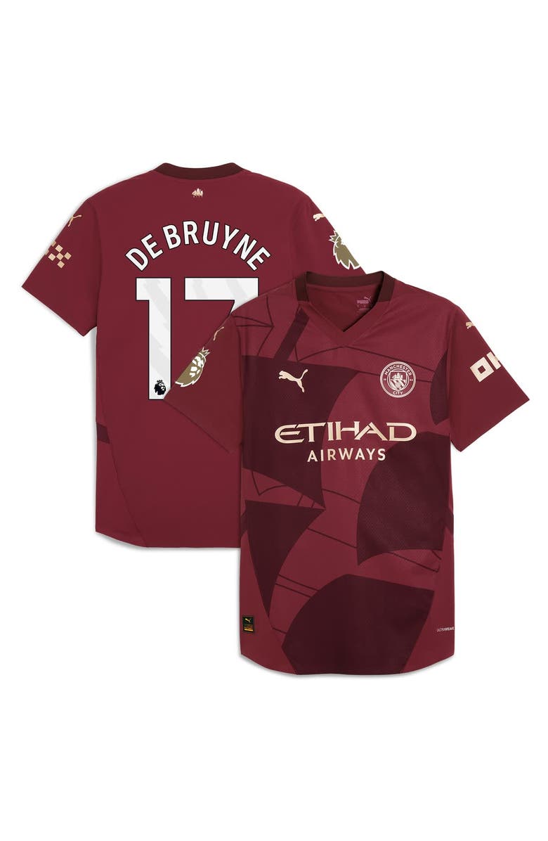 PUMA Men's Puma Kevin De Bruyne Burgundy Manchester City 2024/25 Third Authentic Player Jersey, Main, color, 