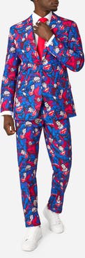 OppoSuits x Superman The Man of Steel Slim Fit Two-Piece Suit & Tie Set