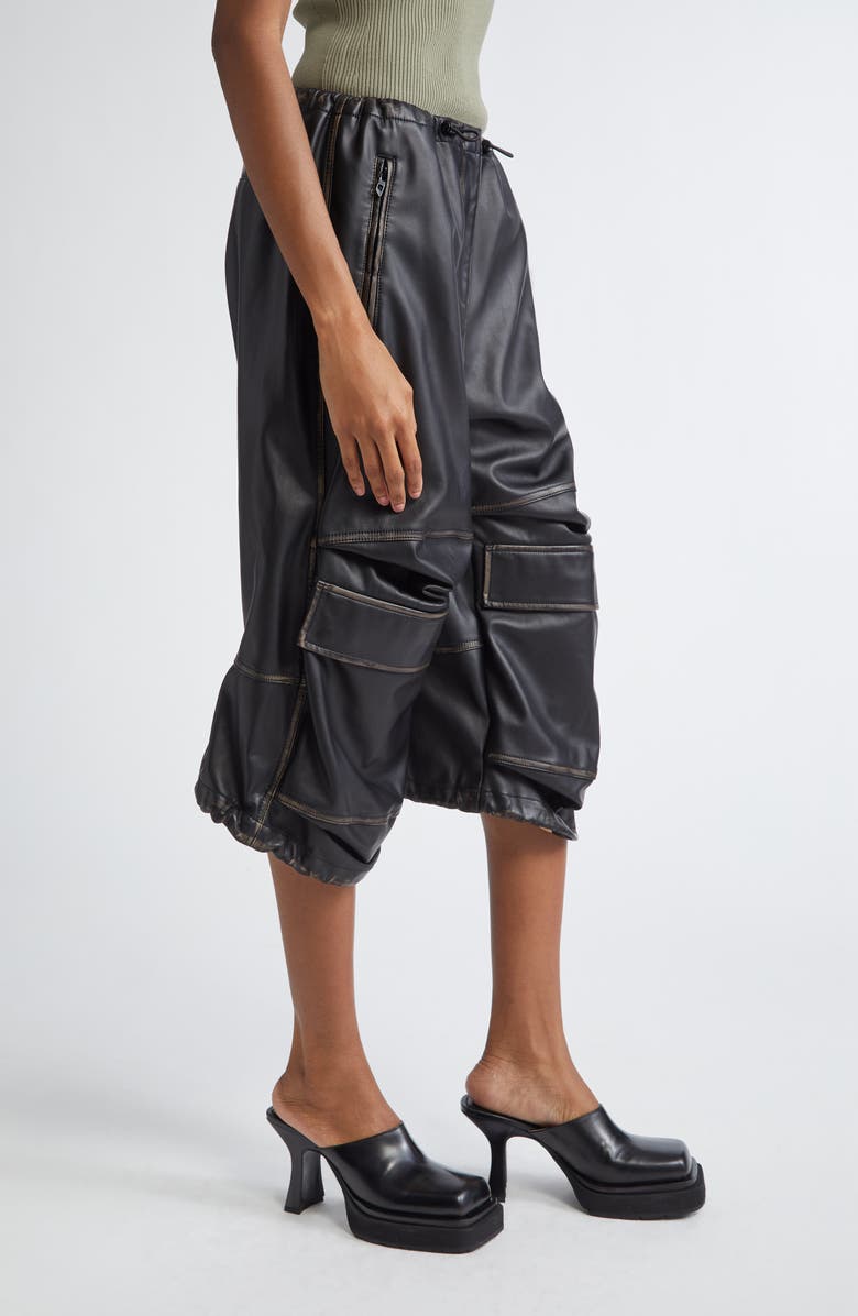 DIESEL<sup>®</sup> P-Dayetz-Short-Fem Faux Leather Bermuda Pants, Alternate, color, 