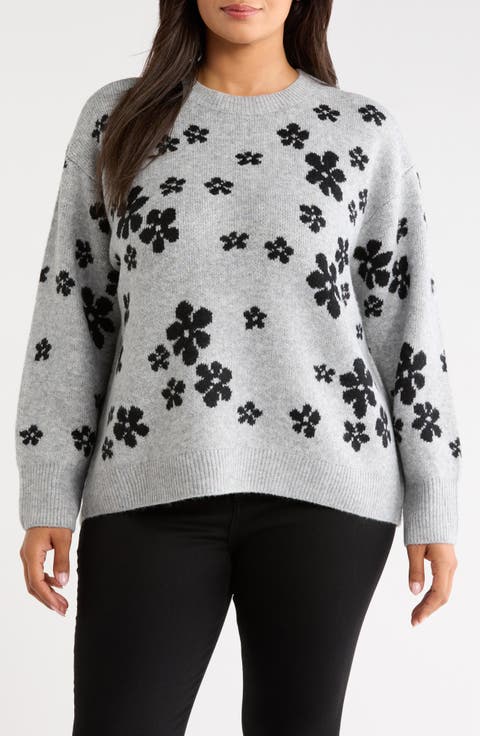 Flower Long Sleeve Crewneck Sweater