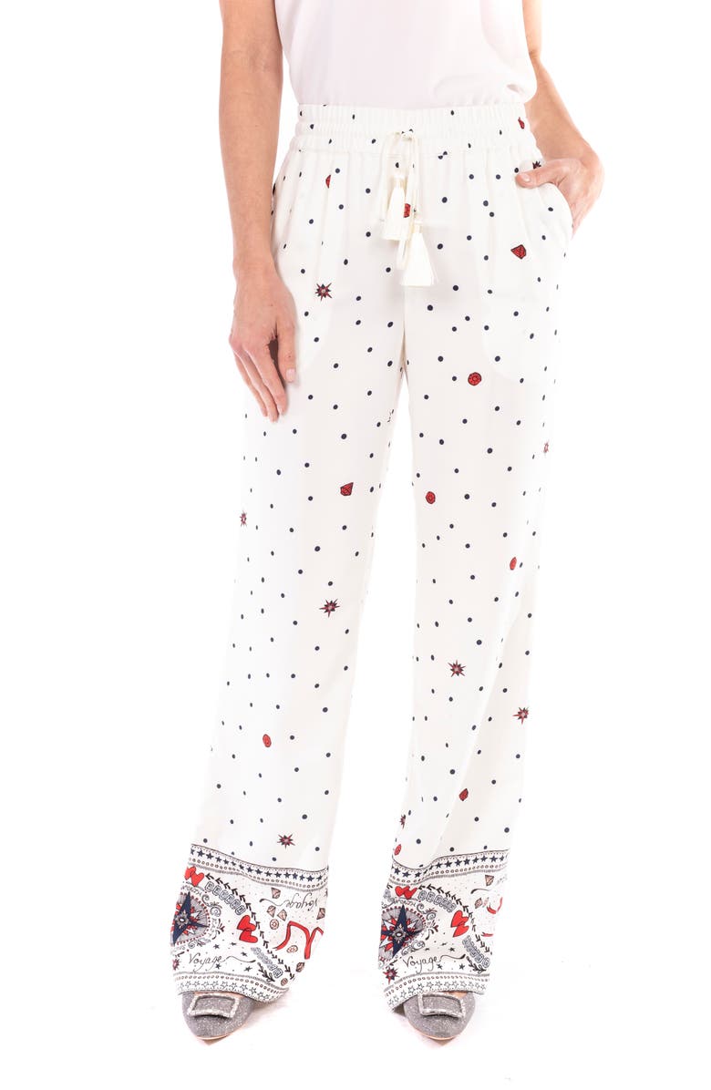 Badgley Mischka Collection Border Print Drawstring Pants, Main, color,