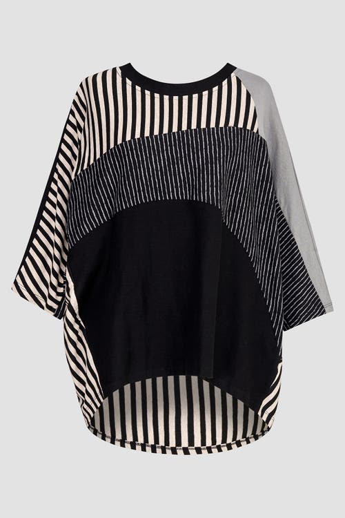 ALEMBIKA ALEMBIKA JERSEY STRIPES PATCHWORK CREW NECK TEE