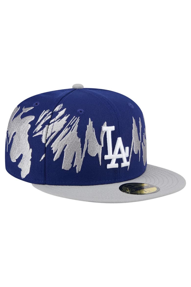 Men's New Era Navy/Gray Los Angeles Dodgers Retro Pattern 59FIFTY Fitted Hat, Alternate, color, Navy