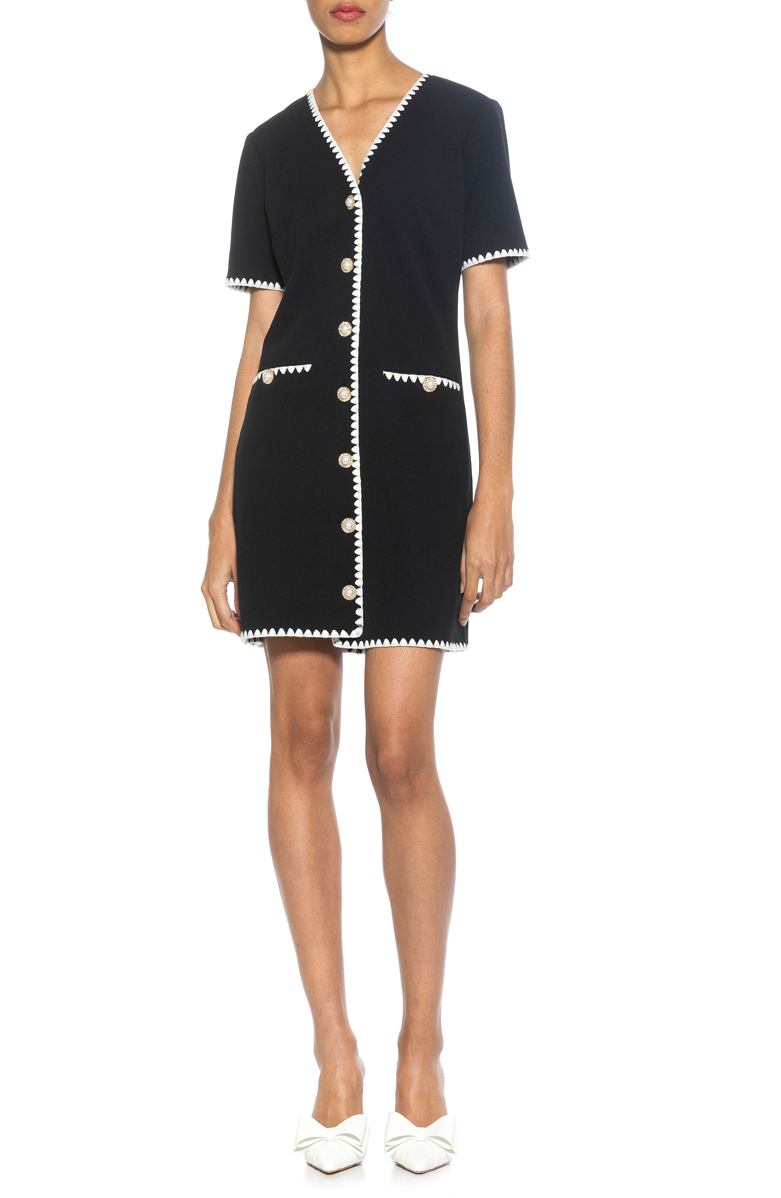 Alexia Admor Jaiya Short Sleeve Button Front Dress
