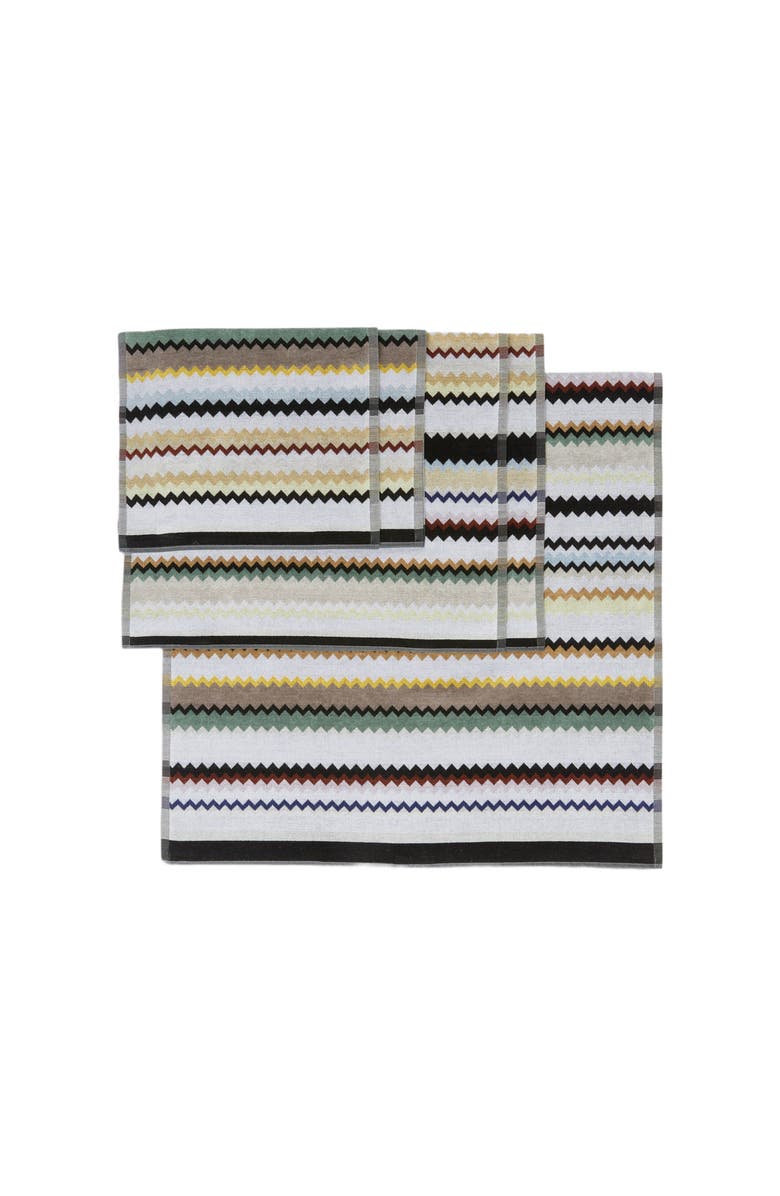 Missoni Home 5-piece Curt Bath Towel Set In Chevron Cotton Terry, Alternate, color, Black