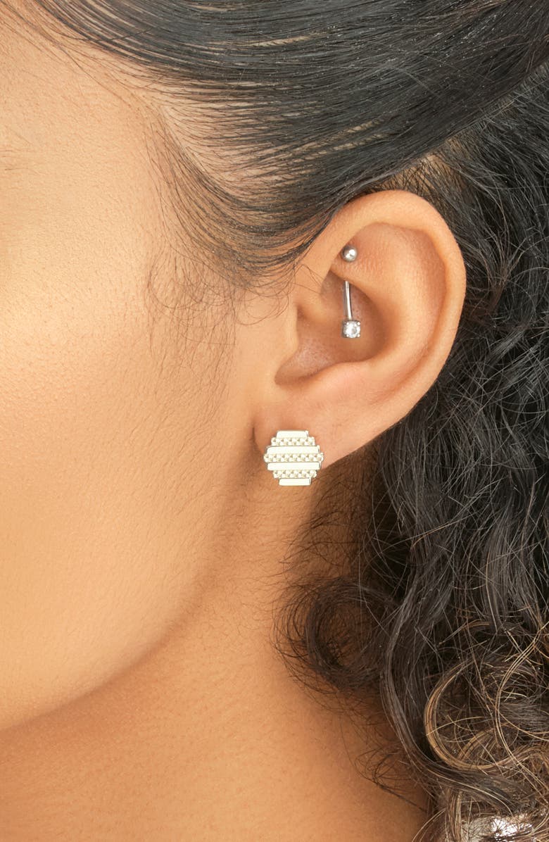 Sterling Forever Sezia Stud Earrings, Alternate, color, Silver