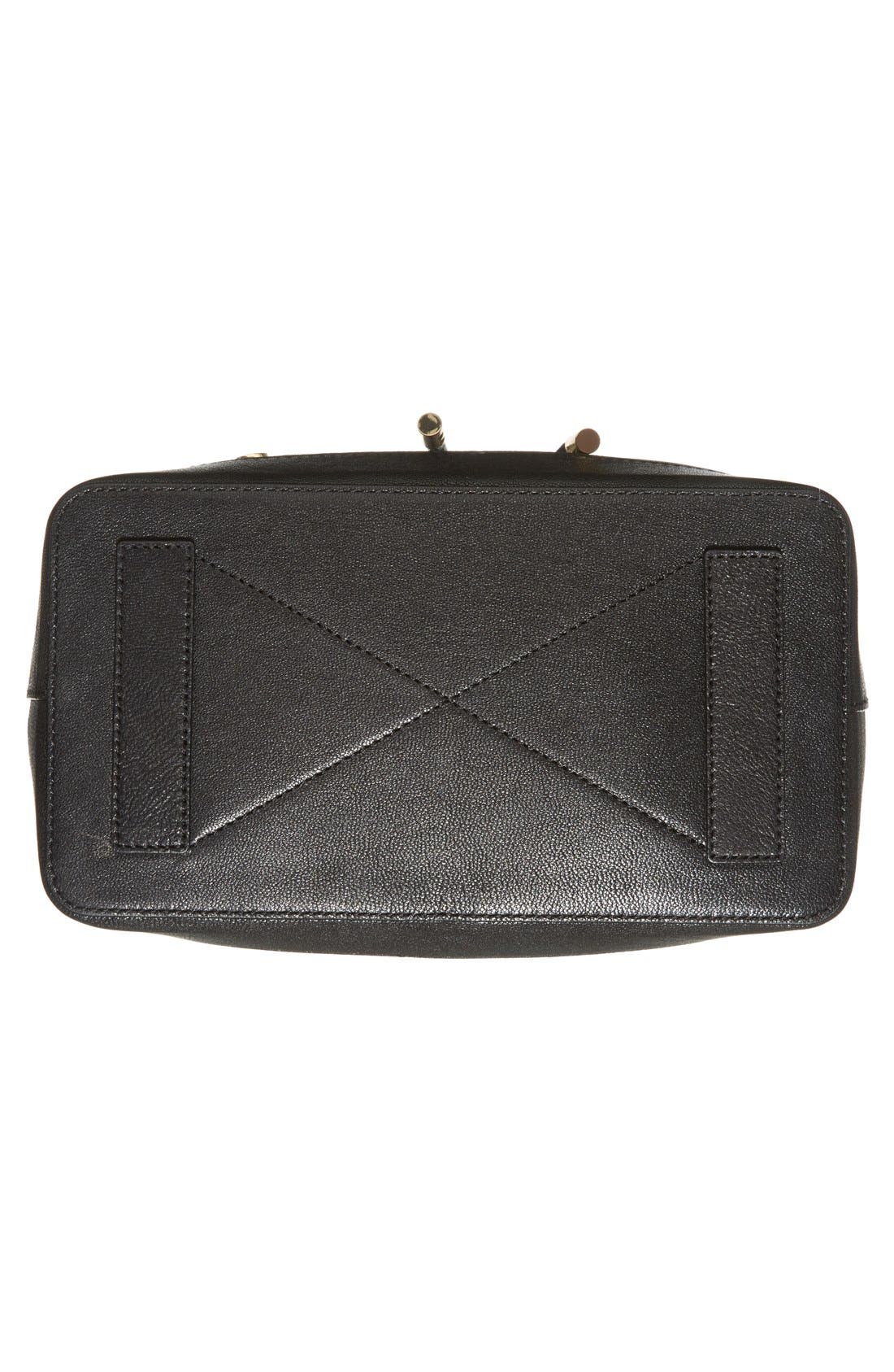 'Riley' Leather Bucket Bag, Alternate, color, BLACK