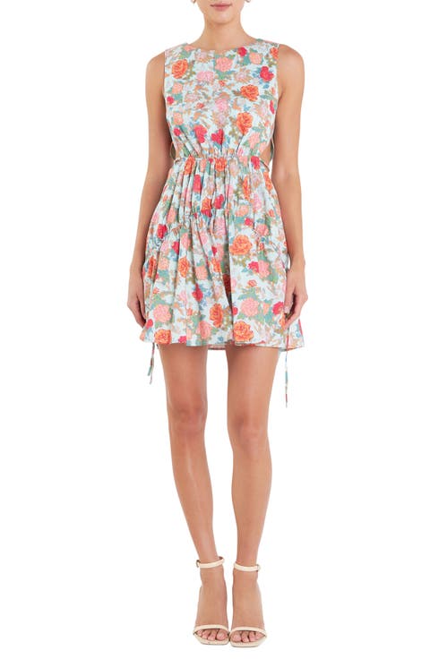 Floral Side Cutout Minidress