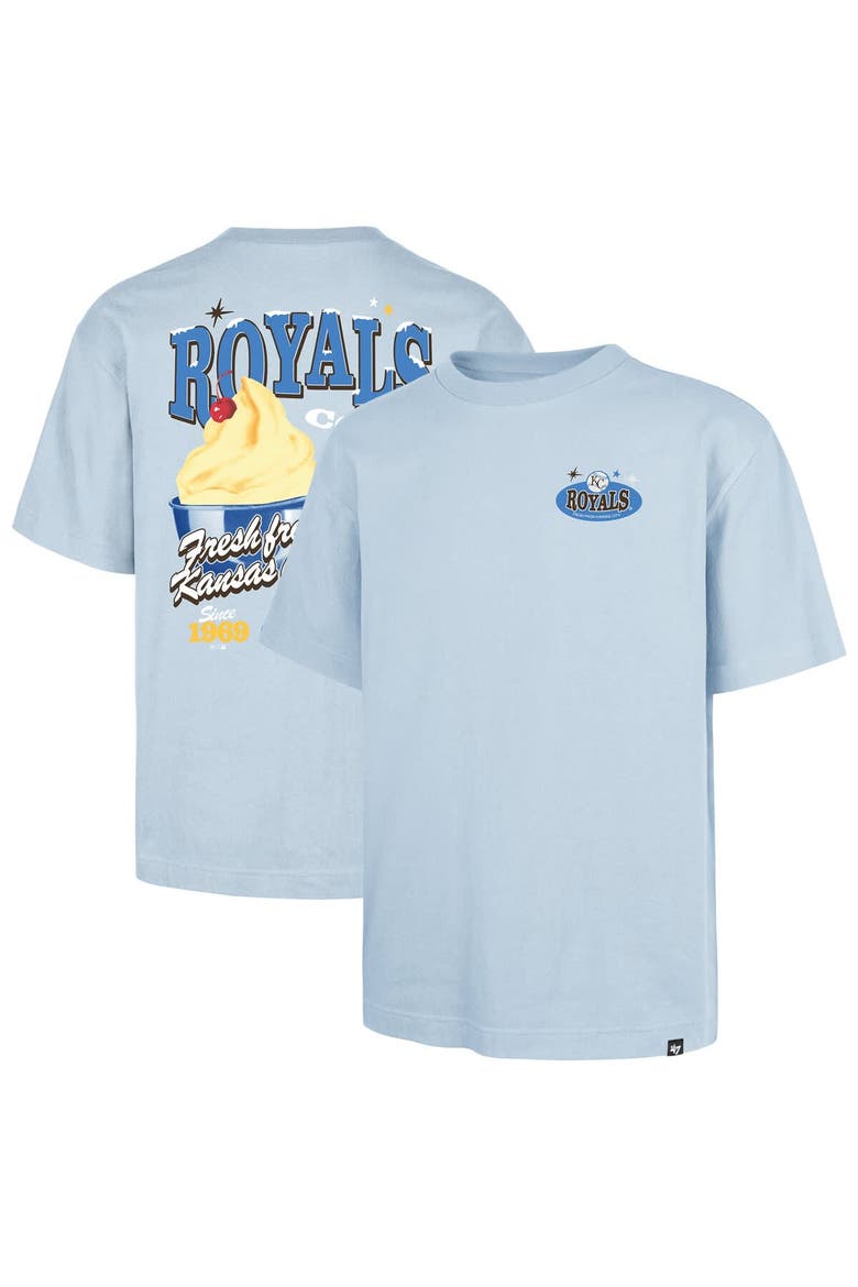 Men's '47 Light Blue Kansas City Royals Ice Cream Parlor Foundation T-Shirt, Main, color, Light Blue