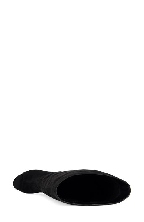 Azalea Wang Vincent Peep Toe Wedge Boot In Black