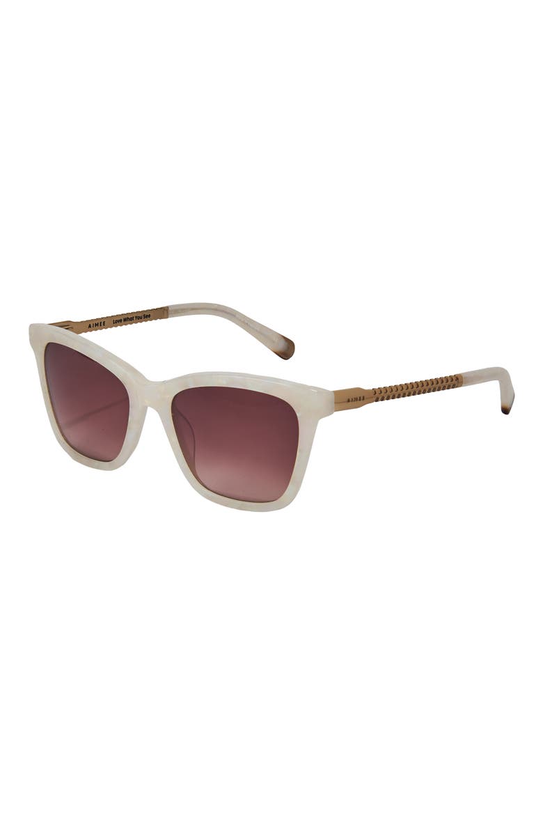 54mm Gradient Square Sunglasses, Alternate, color, BONE