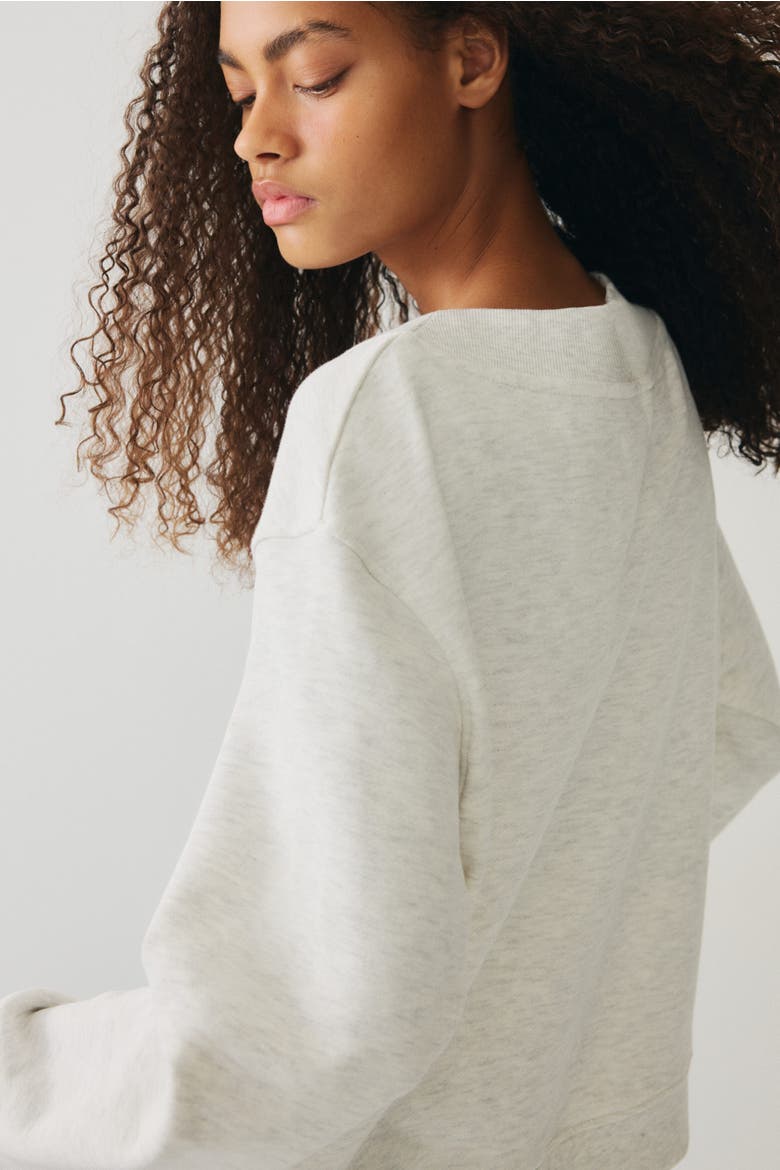 V-neck Sweatshirt, Alternate, color, Light gray melange