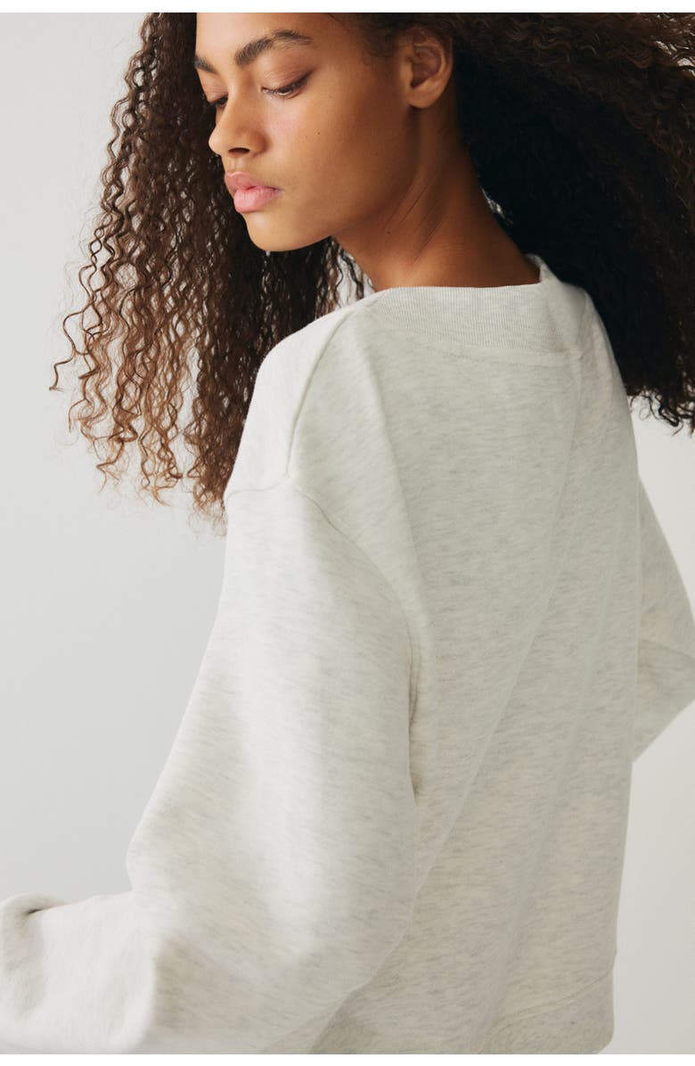 H&M V-neck Sweatshirt, Alternate, color, Light Gray Melange