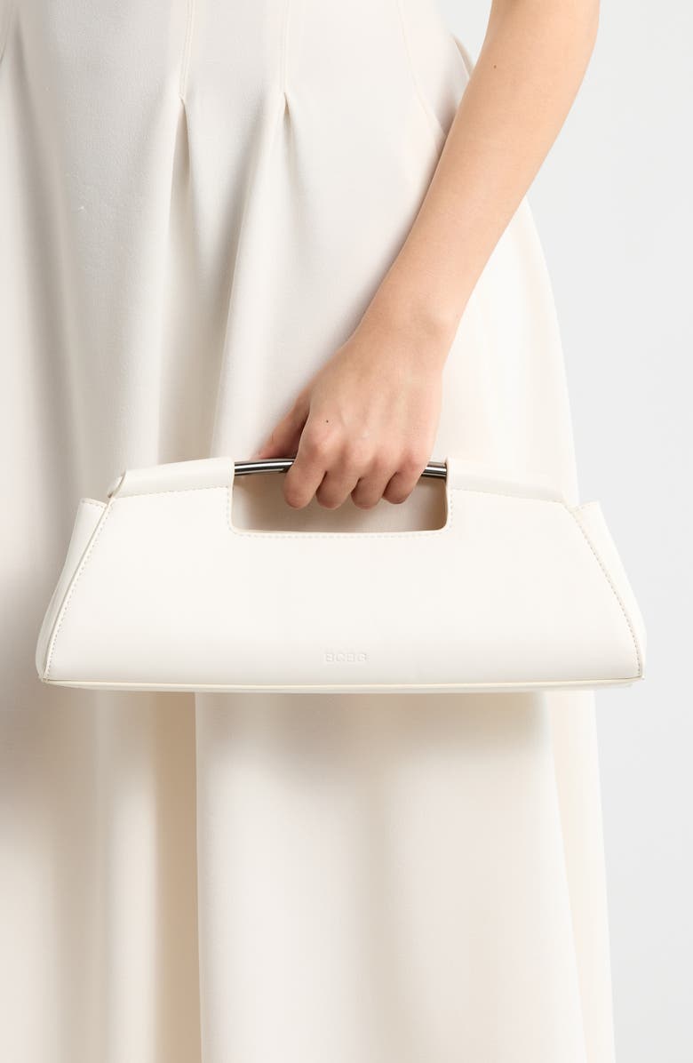 BCBG Curved Hardware Handle Clutch, Alternate, color, Powder