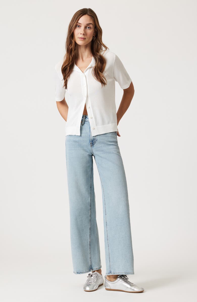 Mavi Jeans Siena High Waist Ankle Wide Leg Jeans, Alternate, color, Bleached Classic Blue