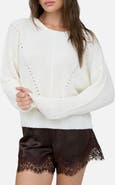 Blu Pepper Rolled Edge Pointelle Sweater