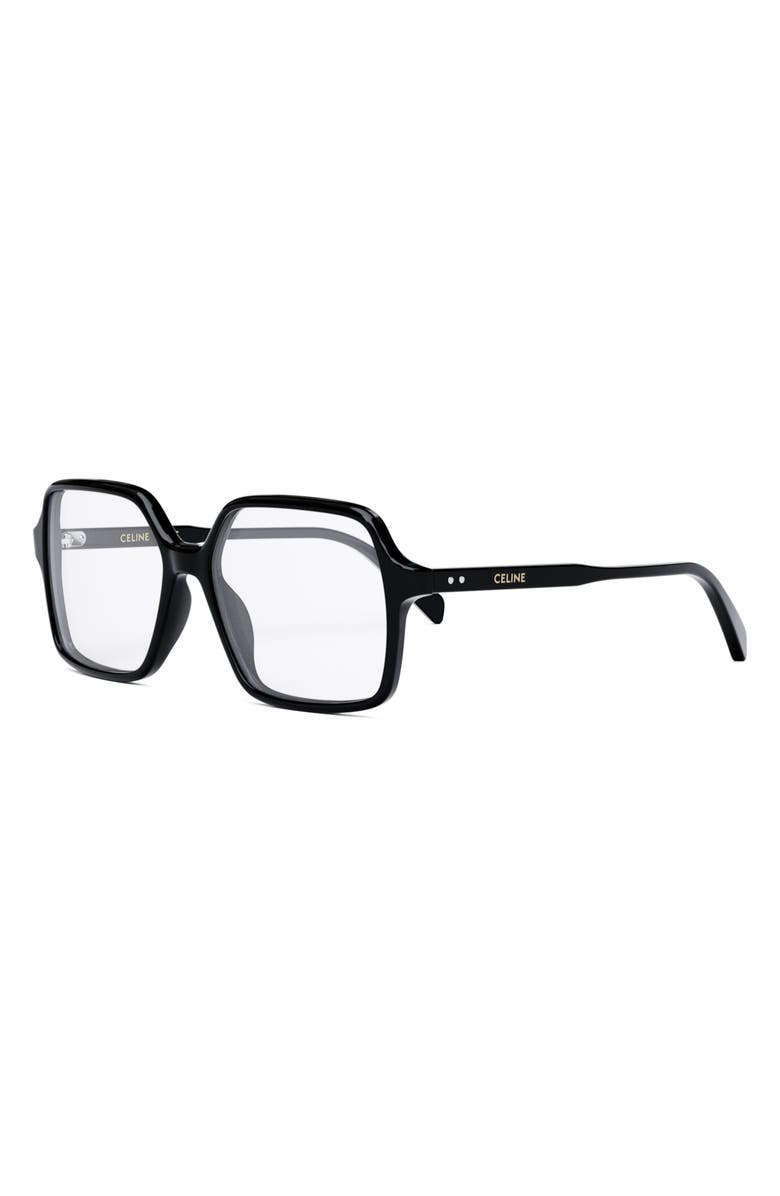 CELINE Thin 2 Dots 55mm Square Optical Glasses, Alternate, color,