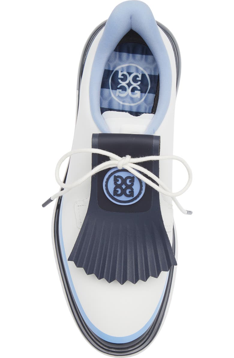 G/FORE Gallivanter Tuxedo Stripe Golf Shoe, Alternate, color, Snow/ Twilight