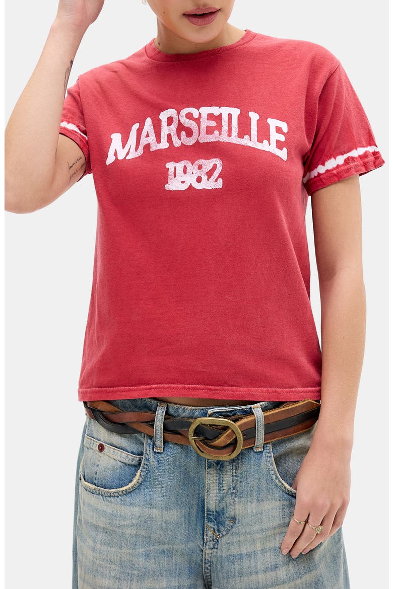 Marseille Relaxed Cotton Graphic T-Shirt, Main, color, RED